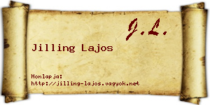 Jilling Lajos névjegykártya